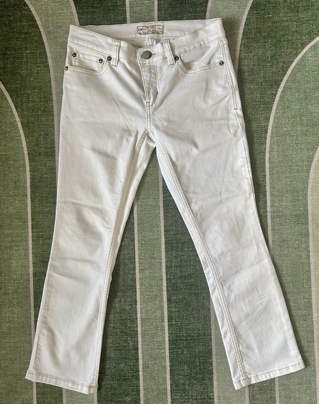 Free People Ivory Cropped Jeans Sz 25