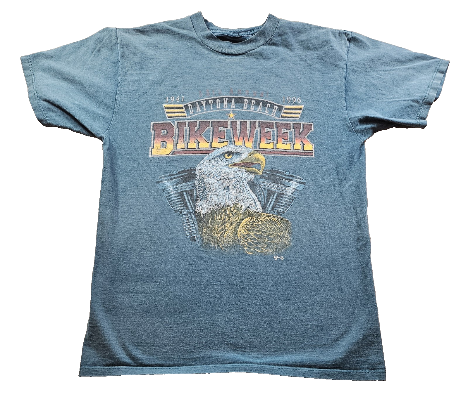 VINTAGE Bike Week 1996 Daytona Beach T-Shirt Biker Eagle 90s Large