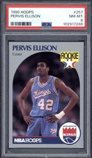 PSA 8 🎯 POP 12 ➡️ PERVIS ELLISON 1990-91 NBA Hoops #257 RC Kings Rookie