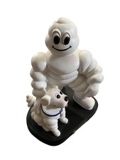 VTG MICHELIN MAN MR. BIB BIBENDUM & WHITE DOG BOBBLEHEAD FIGURINE COLLECTIBLE