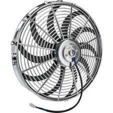 Speedway Chrome 14 Inch Curved Blade Electric Radiator Fan, Reversible