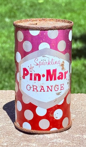 *Unique* Pin-Mar Sparkling Orange Early Flat Top Soda Can-(Pre-Zip Code)