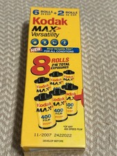 Kodak MAX 400 Color 35mm 24 EXP 8 Rolls Film Versatility 216 Pics Exp 2007 NIB