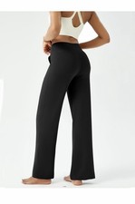 Womens Wide Leg Yoga Pants Casual Work Dress Pants Lounge Sweatpants High Small