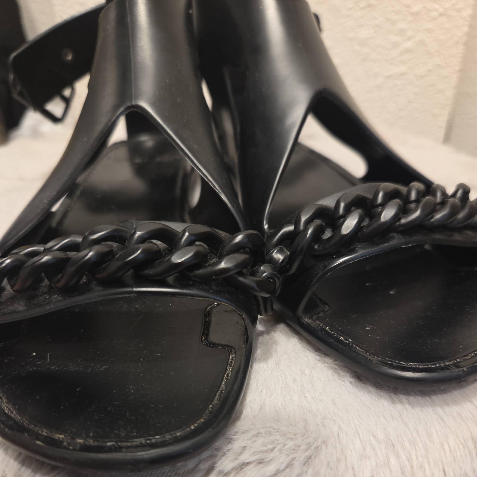 Authentic GIVENCHY size 36 polyurethane SANDALS I… - image 6
