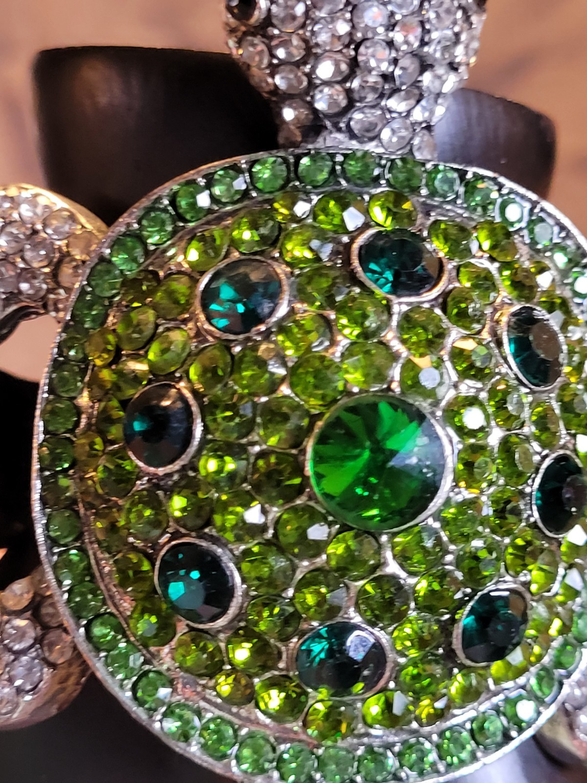 Rhinestone Statement  Sea Turtle Bracelet Clamper… - image 7