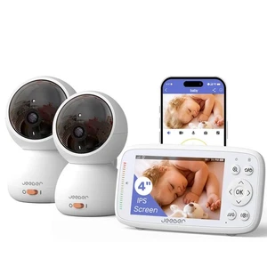 jeeber 1080P WiFi Baby Monitor with 2 Camera and Audio, PanTiltZoom Video Cam...