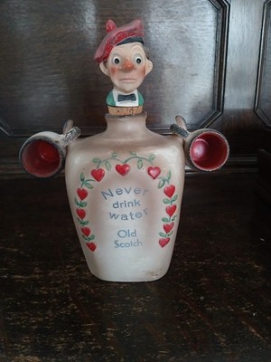 Goebel Old Scotch Never Drink Water Neuheit Whisky Dekanter mit Aufnahmen KL87/A