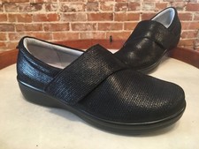 Alegria Black Weave Leather Lauryn Cross Strap Slip on Shoe 37 7-7.5 W NEW