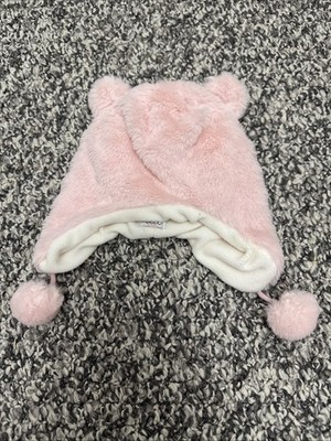Elli By Capelli Pink Baby Girls Fuzzy Winter Snow Hat With Cat Ears 0047
