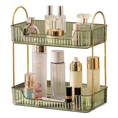 2 Tier Bathroom Organizer Countertop Makeup Perfume Tray Skincare Organizer f...