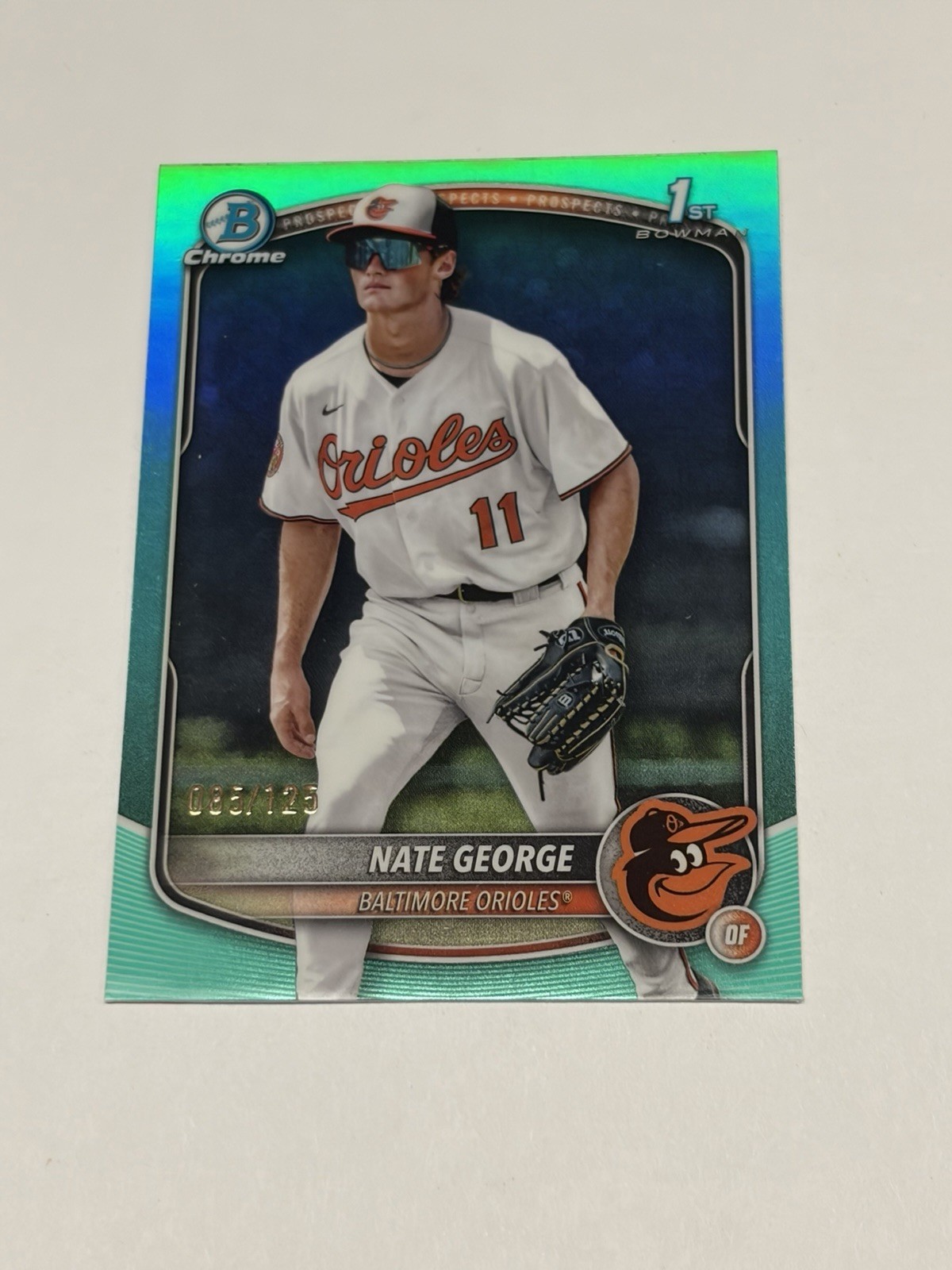 2025 Bowman Chrome Prospects Nate George Aqua Refractor 1st /125 #BCP-184