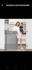 42"  60" Retractable Baby Dog Gate for Stairs  Doorways, Black