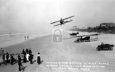 Aviator Stuart J Davies Biplane Daytona Beach Florida FL - Reprint