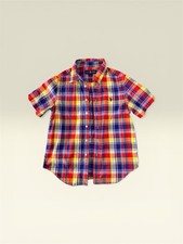 Ralph Lauren Multicolor Plaid Cotton Short Sleeve Button-Down Shirt boys M