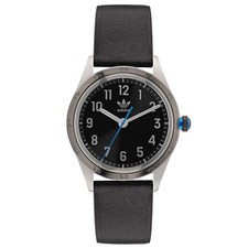 Adidas Originals Stainless Steel Black Dial Leather Band Unisex Watch AOSY22528