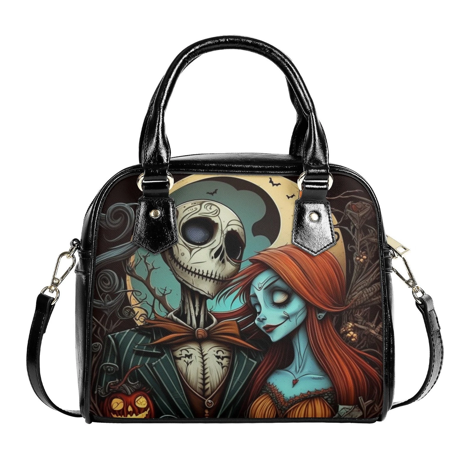 Jack and Sally NMBC Nightmare Before Christmas Shoulder Handbag, Gift Halloween