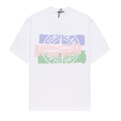 Milan Stone Island tee shirt Mens Black /white