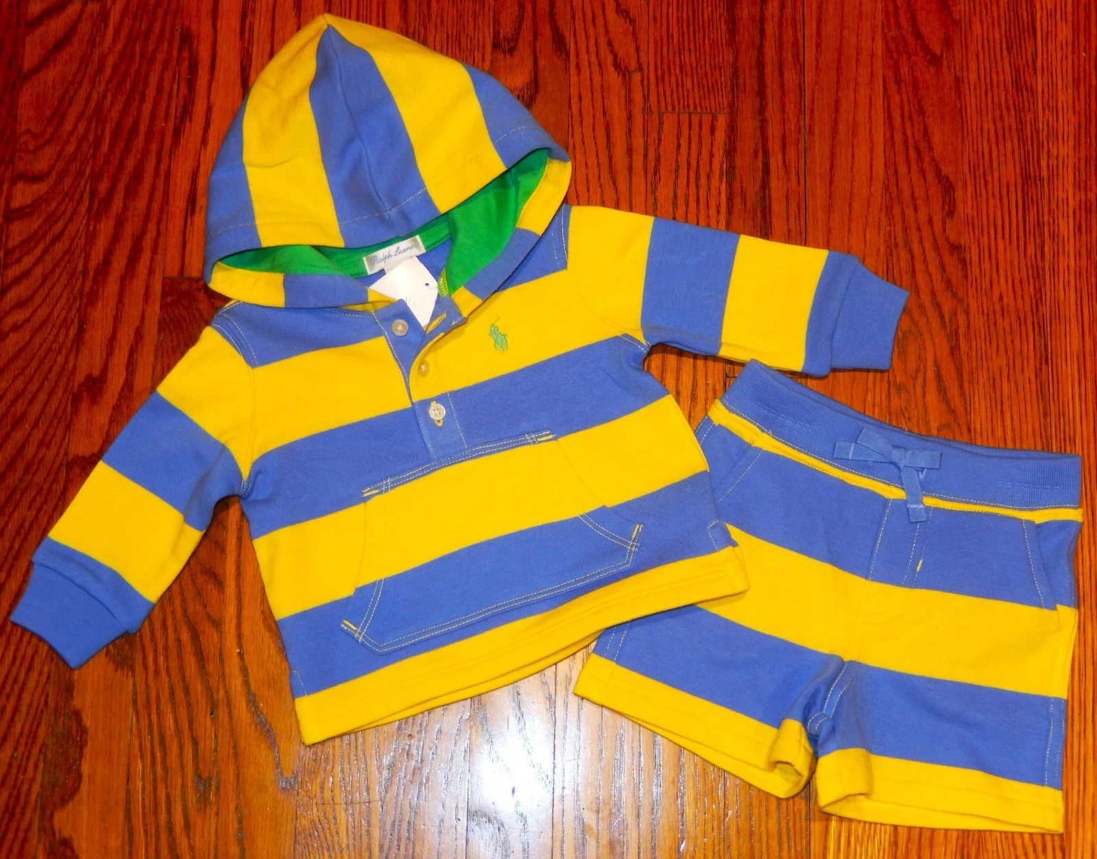 POLO RALPH LAUREN AUTHENTIC BABY BOYS ORIGINAL NEW 2Pc SHORTS SET Size 6M, NWT
