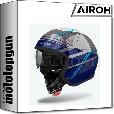 AIROH DUAL MOTORCYCLE HELMET J1S18 J110 SLIM GLOSS BLUE SIZE XS