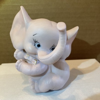 VINTAGE 1960'S PINK BISQUE ELEPHANT RING HOLDER - KELVINS JAPAN