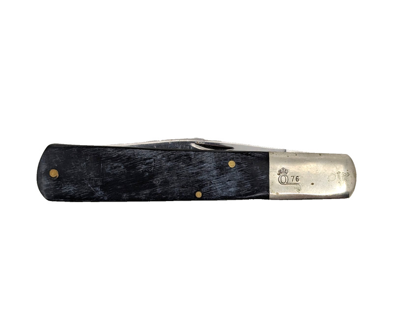 Vintage Queen Cutlery #76 Folding Pocket Knife Black Handle USA 002988 (J)