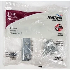T Plates 3" X 3 " National Hardware Pack of 2 Metal Support Brace N236-040
