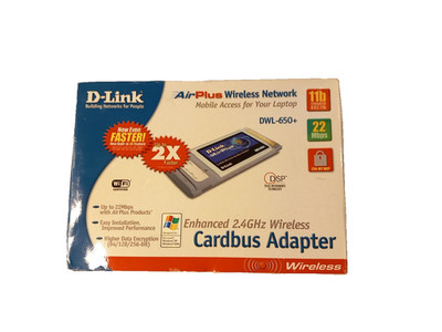 Wireless Network Cardbus Adapter D-Link Airplus DWL-650+ BOXED