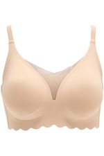Rhonda Shear Women's Gel Bra Scallop Edge Beige