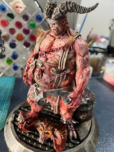 Statua macellaio Diablo statuina modello in resina da collezione limitata ragazzo regalo solo 1 - Foto 5 di 7