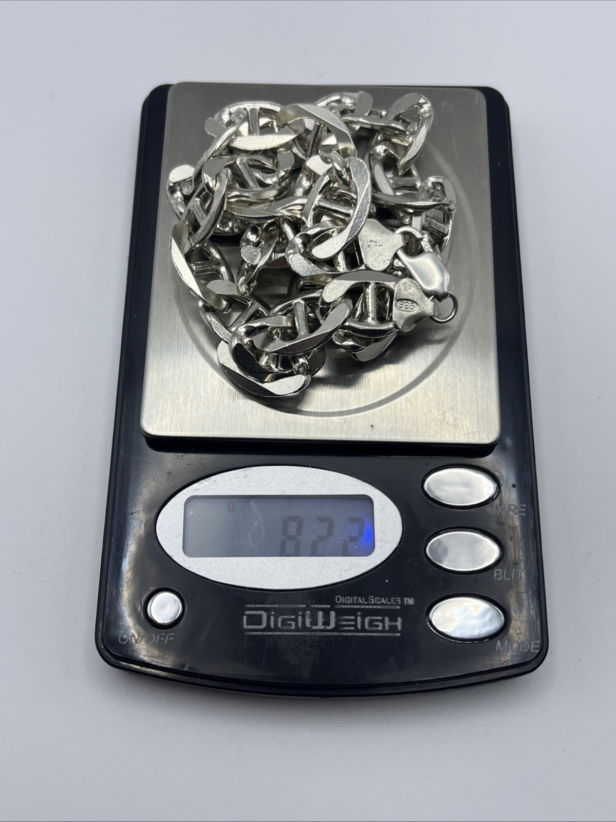 Solid Sterling Silver Gucci Link Chain Heavy-82.2… - image 7