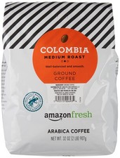 Amazon Fresh, Colombia Ground Coffee, Medium Roast, 32 Oz 32 Ounce Pack of 1