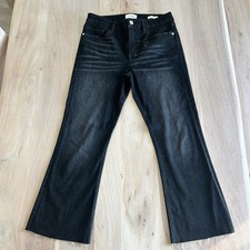  238 Frame Women's Black Le Crop Mini Boot High Waist Denim Jean Pants Size 30