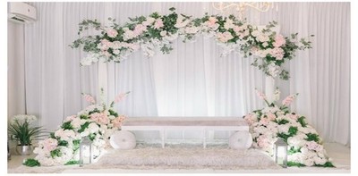 NEW Indoor Wedding Engagement Bridal Floral Arch BackDrop Photo Prop 20ft X 10ft