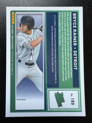 2025 Panini Donruss - Optic Rated Prospects Bryce Rainer #189 Orange Velocity... - Foto 2 di 2