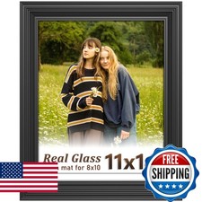 Tinkeps 11x14 Black Picture Frame - Real Glass, Classic Thick 8x10/11x14