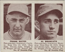 1941 Double Play #47 48 Frank Hayes Al Brancato Athletics qu