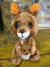 TY Beanie Boos KIPPER the Kangaroo w/ baby pouch Joey Plush Australia Marsupial