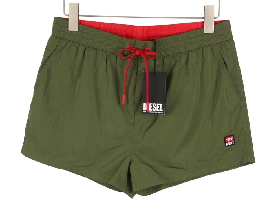 Diesel Maillot De Bain Homme BMBX-Mike-Patch Maille À Cordon XL Kaki - Photo 2/4