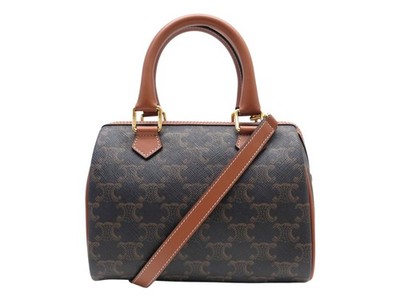 NEU CELINE BOSTON PM 113772 CANVAS TRIOMPHE TAN SCHULTERTASCHE BAG 1450 