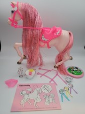 Vintage Barbie Pink Flying Hero Horse 1995 Mattel 14265 w Horse Care Set