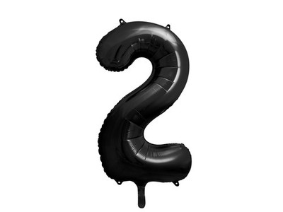 Großer Luftballon schwarz Zahl 2 86 cm / 34''