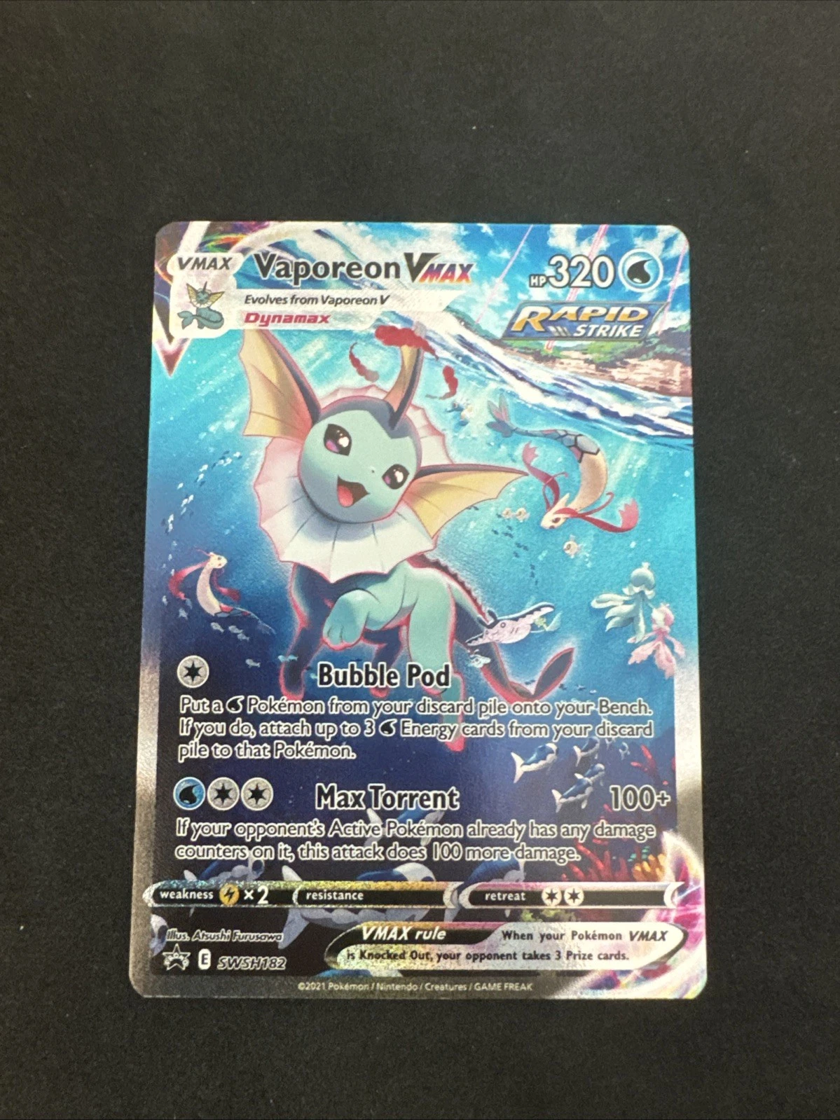 Vaporeon VMAX SWSH182 Black Star Promo NM Pokemon Card