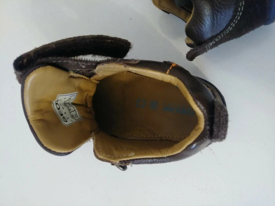 Geox Sports Respira Sneakers Brown Leather Boots Shoes Little Boys Size 5 1/2 - Image 3 of 3