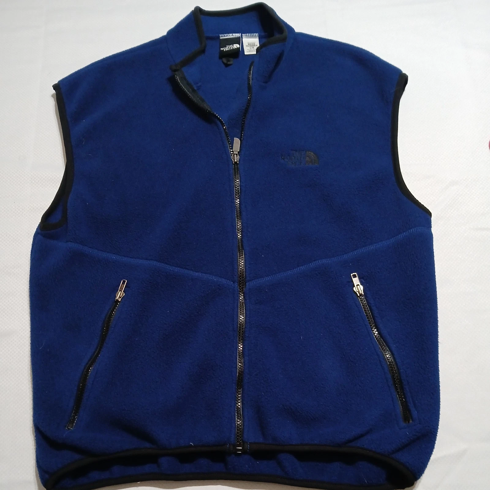 Vtg Men’s The North Face TNF Fleece Vest LG Blue Full Zip 90’s Hiking Outdoors