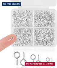 720PCS Small Screw Eye Pins, 3 Styles of Mini Eye Screws, Eyelet Pins Hooks for