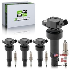 Set of 4 UF652 Ignition Coils XP6203 Spark Plugs for Hyundai Accent 2012