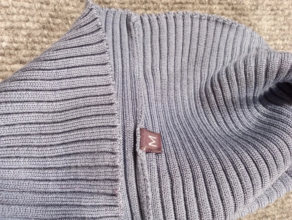 Vintage Ralph Lauren Purple Label Blue Silk Turtleneck Rib Knit Sweater Size M - Image 3 of 4