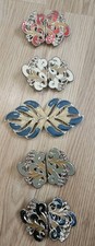 5 Vintage 80 s Enamel Belt Buckle Rockabilly Retro Made in Korea