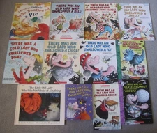 LOT OF 12 THERE WAS AN OLD LADY CHILDREN'S PICTURE BOOKS